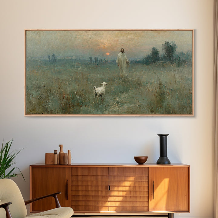 Dawn Shepherd – Framed Canvas Print – Christian Art Canvas – Christian Wall Art – Jesus Painting – Christian Christmas Art – Christian Deco