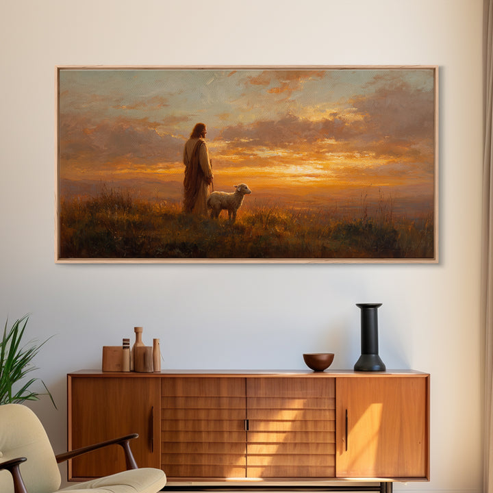 Evening Watch – Framed Canvas Print – Christian Wall Art – Christian Art Canvas – Jesus Painting – Vintage Christian Art – Christmas Art
