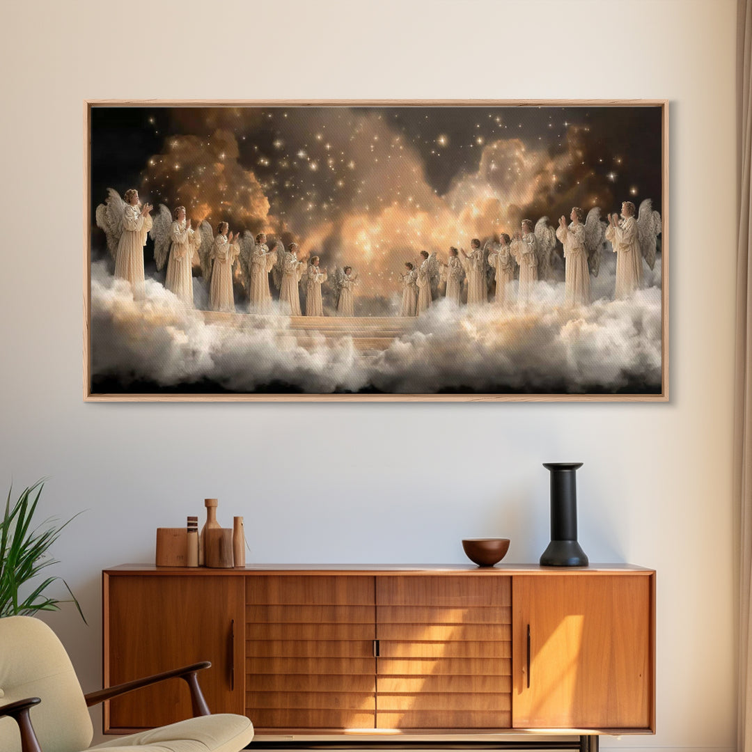 Heavenly Chorus - Framed Canvas Print - Christian Art Canvas - Christmas Wall Art - Modern Christian Art - Christian Decorations - Christia