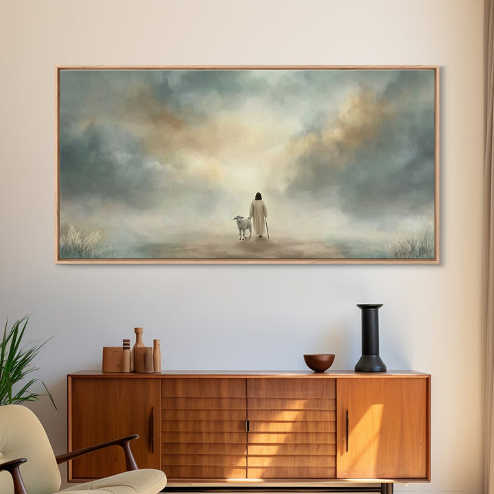 Heavenly Path – Framed Canvas Print – Christian Art Canvas – Christian Wall Art – Modern Christian Art – Jesus Painting – Christian Decor