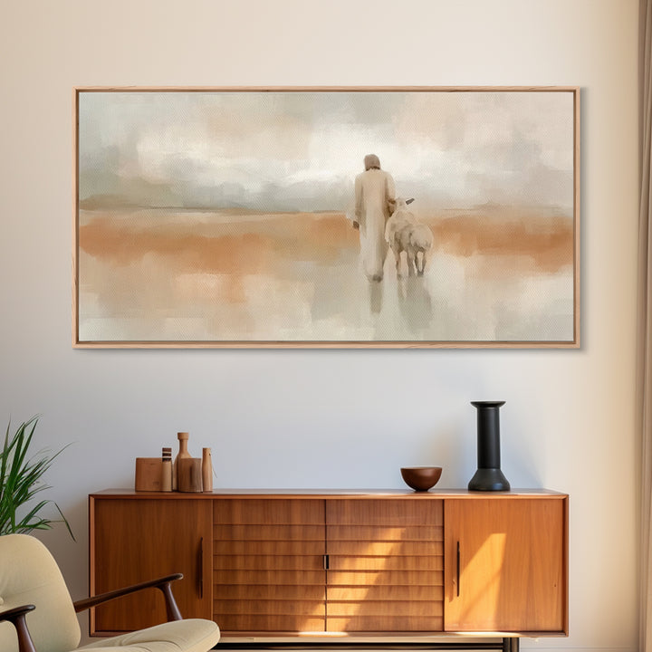 Path Of Mercy | Framed Canvas Print | Christian Art Canvas | Jesus Painting | Modern Christian Art | Christmas Wall Art