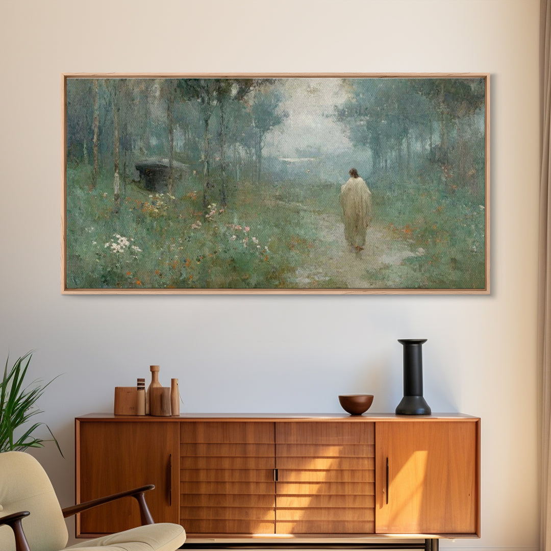 Garden Of Peace – Framed Canvas Print – Christian Art Canvas – Subtle Christian Art – Jesus Painting – Christian Decor