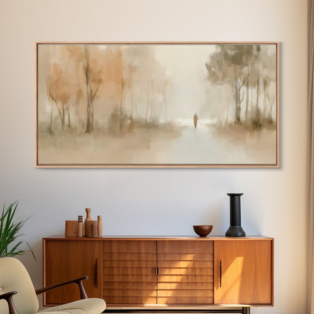 Silent Wanderer, Framed Canvas Print, Christian Wall Art, Christian Art Canvas, Moody Christian Art, Jesus Painting