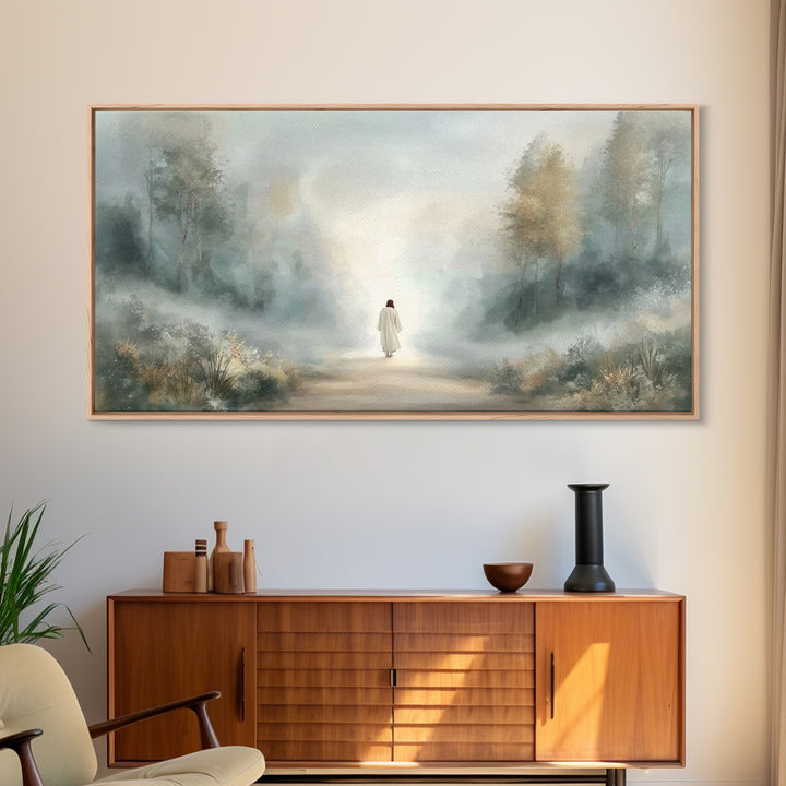 Misty Refuge – Framed Canvas Print – Christian Art – Christian Art Canvas – Large Christian Painting – Jesus Canvas Art