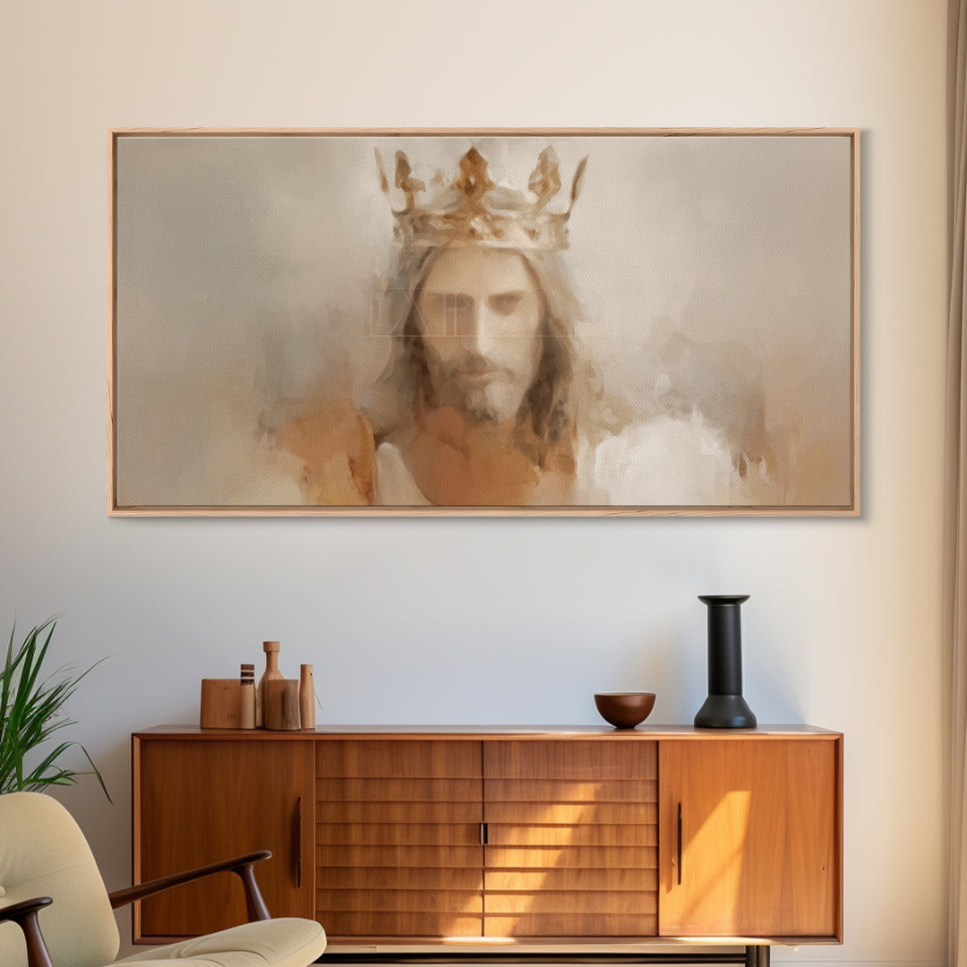 Crown Of Glory | Framed Canvas Print | Christian Art Canvas | Jesus Painting | Modern Christian Art | Christian Wall Art | Christian Art Pr