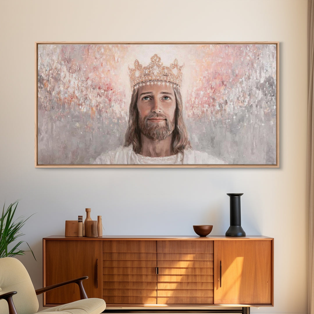 Heavenly Majesty, Framed Canvas Print, Christian Wall Art, Jesus Painting, Christian Art Canvas, Modern Christian Art, Christmas Art Work