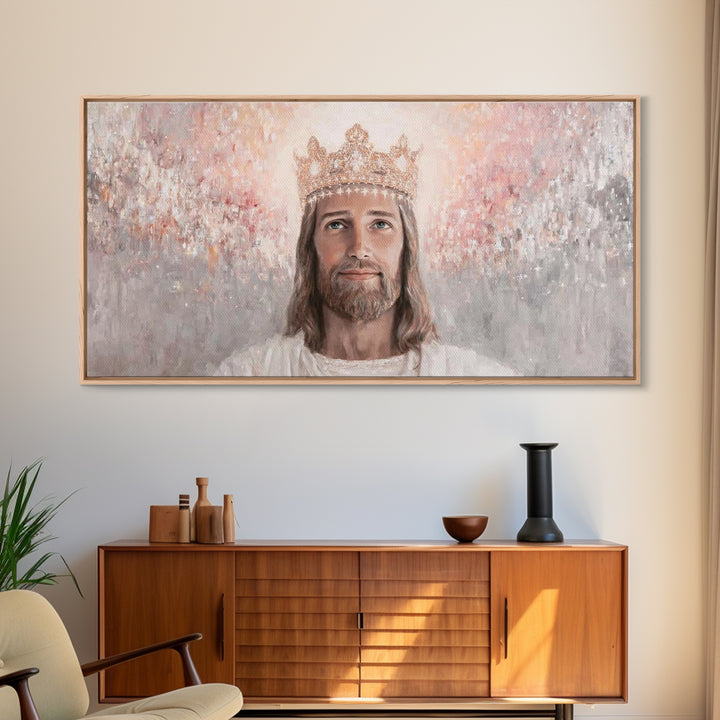 Heavenly Majesty, Framed Canvas Print, Christian Wall Art, Jesus Painting, Christian Art Canvas, Modern Christian Art, Christmas Art Work