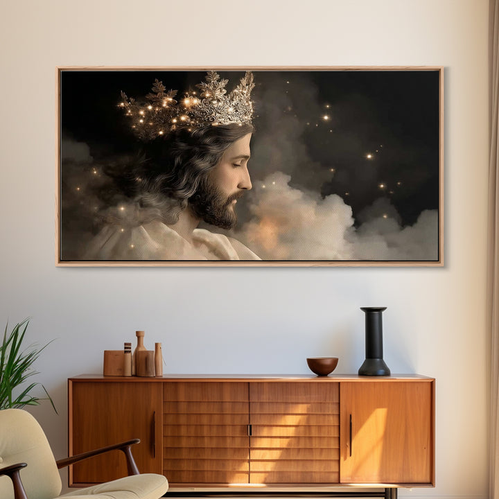 Radiant Sovereign – Framed Canvas Print – Jesus Painting – Christian Art Canvas – Modern Christian Art – Christian Wall Art – Christmas Can