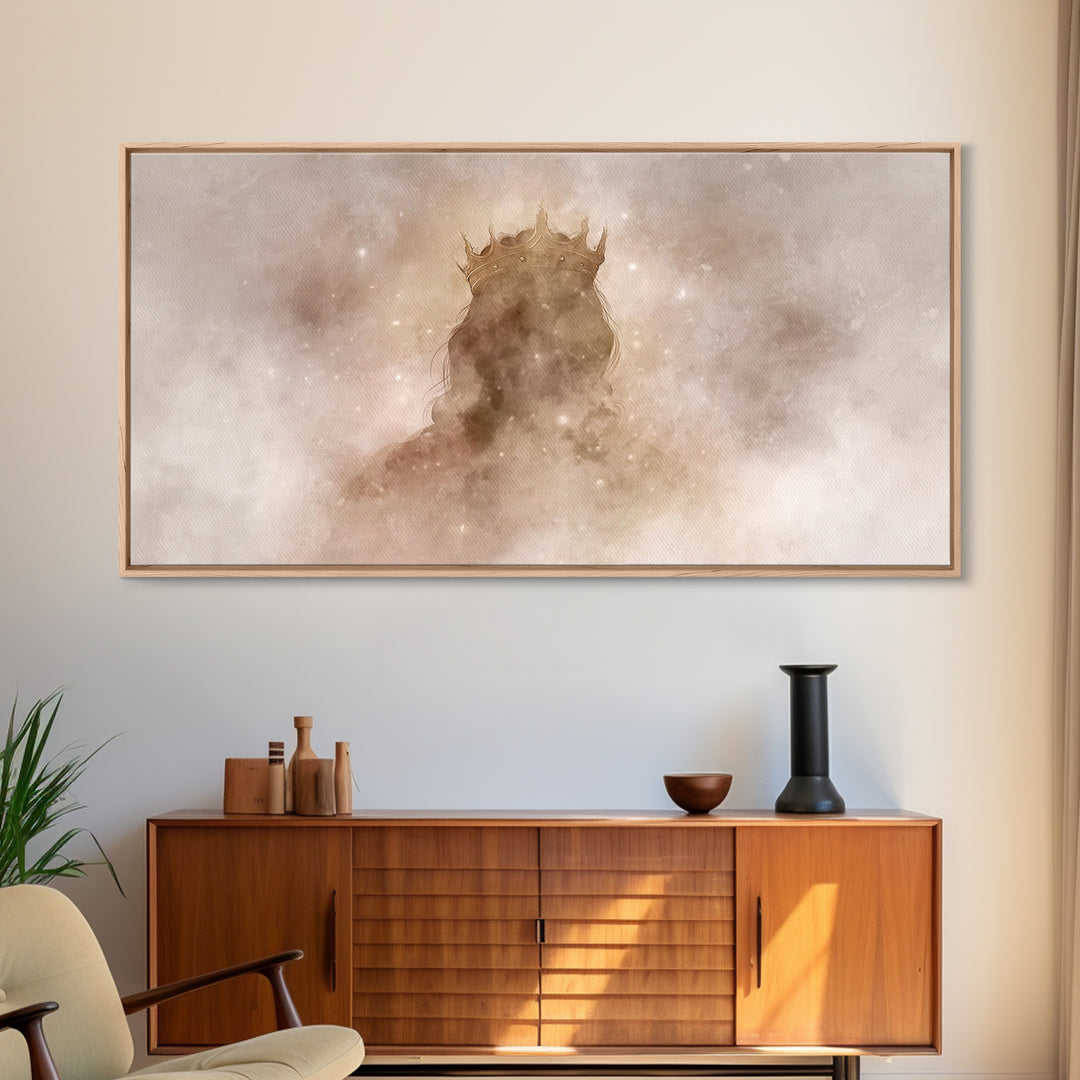 Hidden Crown | Framed Canvas Print | Christian Art | Jesus Painting | Moody Christian Art | Christian Art Canvas | Christian Christmas Deco