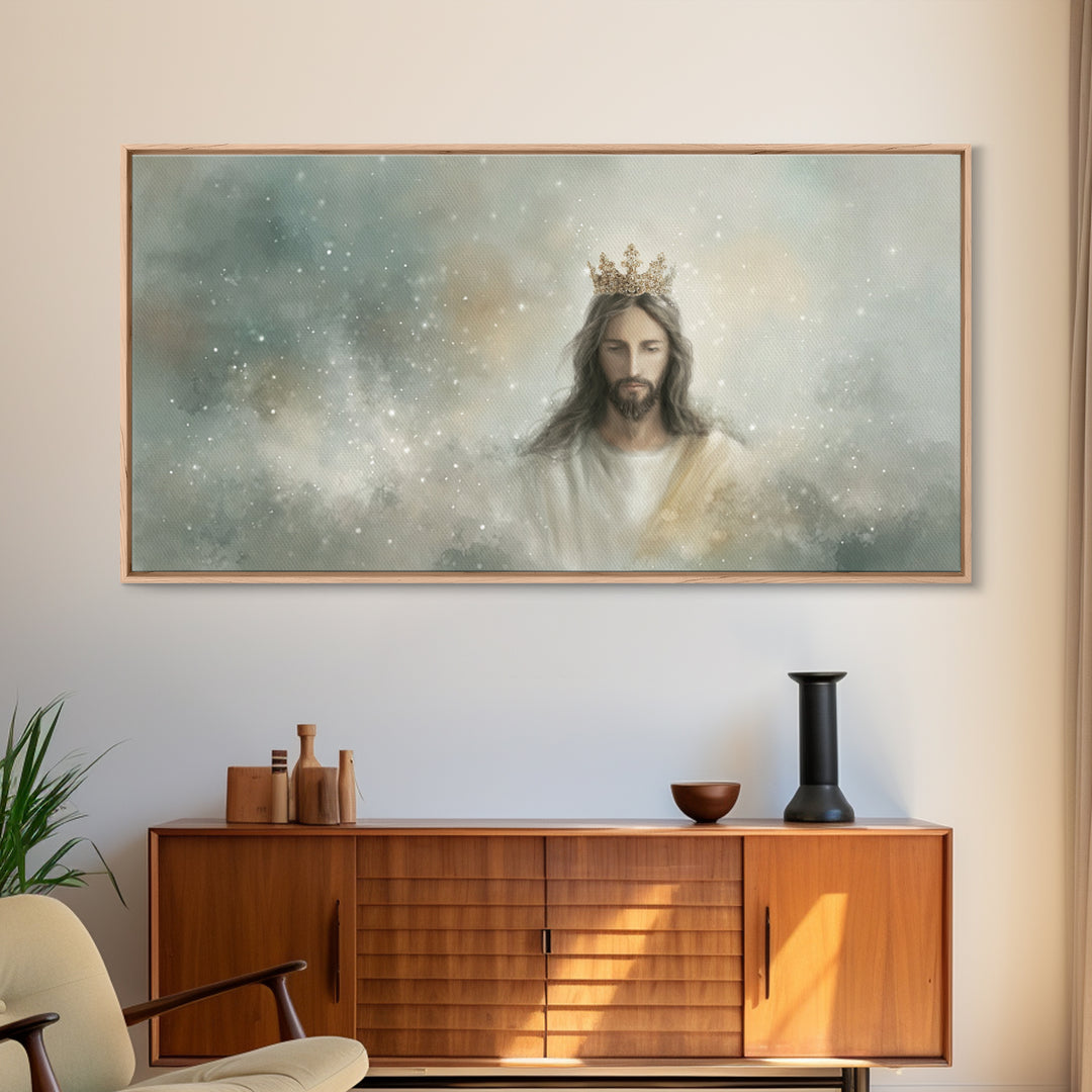 Majestic Light, Framed Canvas Print, Christian Art Canvas, Jesus Painting, Modern Christian Art, Christian Art, Christmas Wall Art