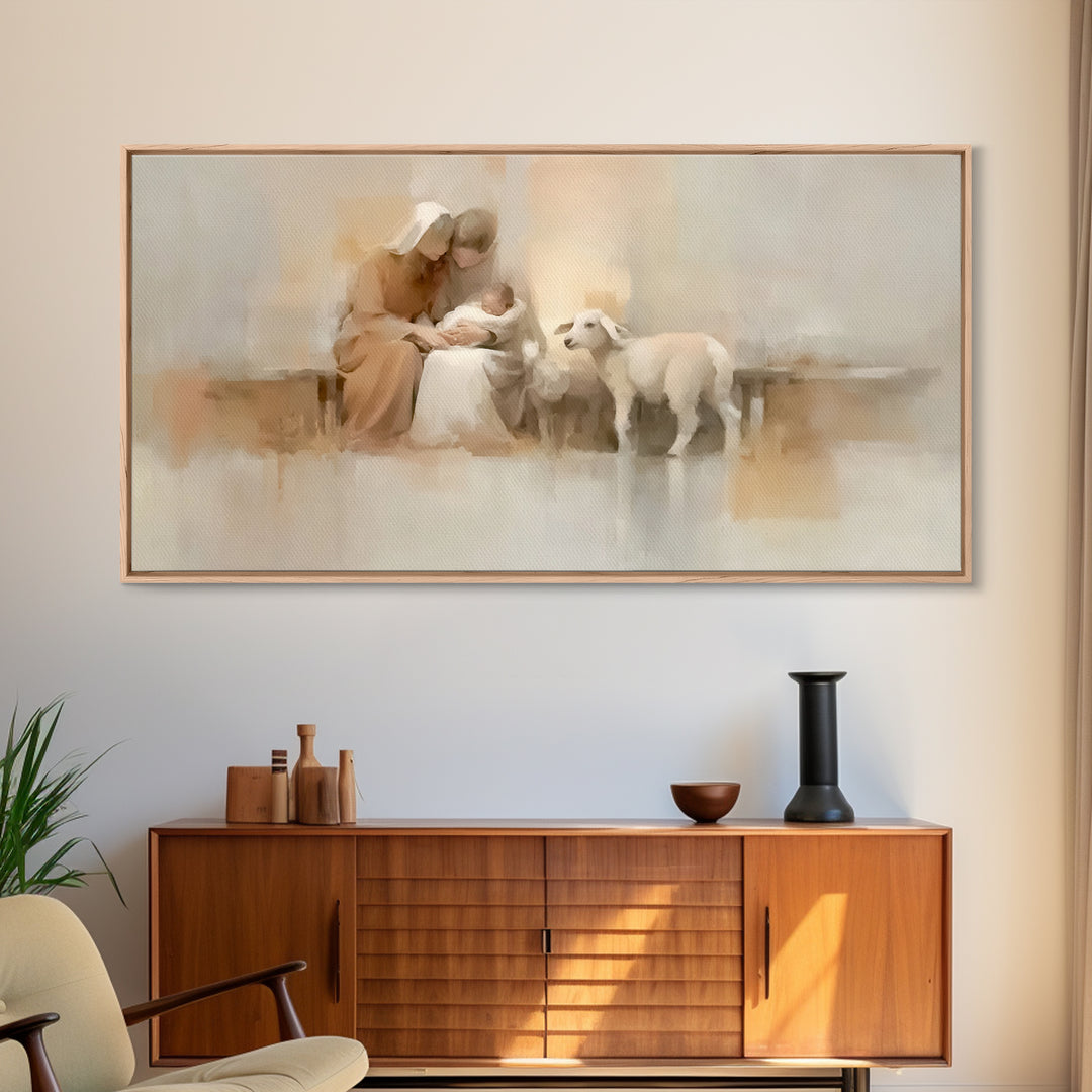 Holy Family Calm – Framed Canvas Print – Christian Wall Art – Christian Christmas Art – Christian Art Canvas – Christmas Art – Christian De