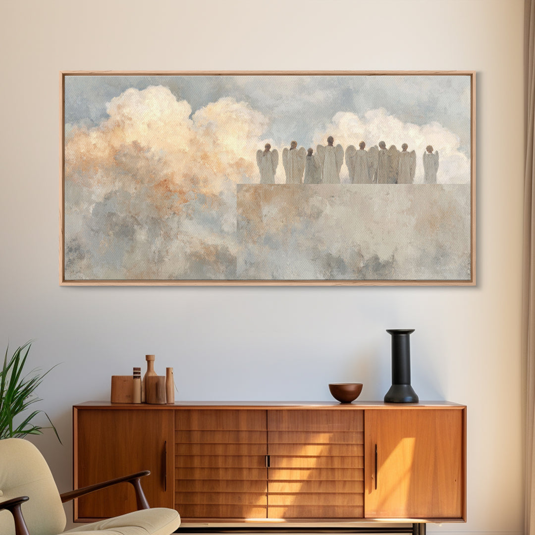 Dawn Of Promise - Framed Canvas Print - Christian Art Work - Christmas Art Framed - Moody Christmas Art - Christian Wall Art - Modern Chris