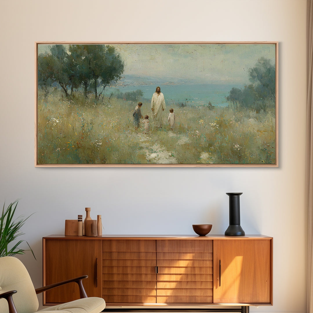 Fields Of Mercy – Framed Canvas Print – Christian Wall Art – Jesus Painting – Christian Art Canvas – Vintage Christian Art – Christian Chri