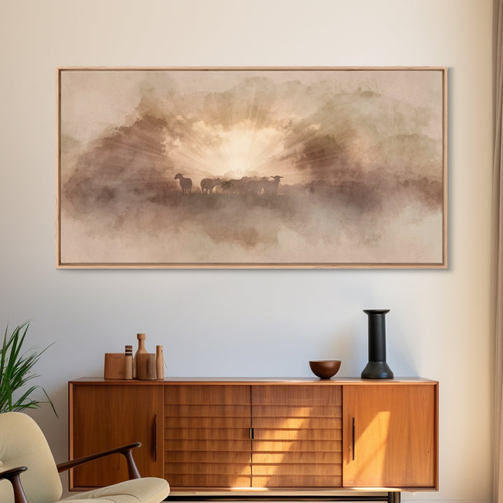 Rays Of Promise – Framed Canvas Print – Christian Art Canvas – Christian Wall Art – Moody Christian Art – Christian Christmas Art – Christi