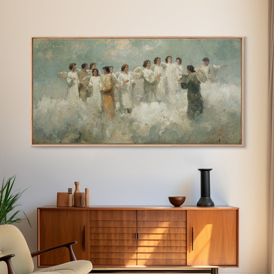 Celestial Harmony - Framed Canvas Print - Christian Christmas Art - Christian Wall Art - Christmas Canvas Wall Art - Christian Art Gift - M