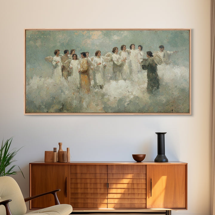 Celestial Harmony - Framed Canvas Print - Christian Christmas Art - Christian Wall Art - Christmas Canvas Wall Art - Christian Art Gift - M