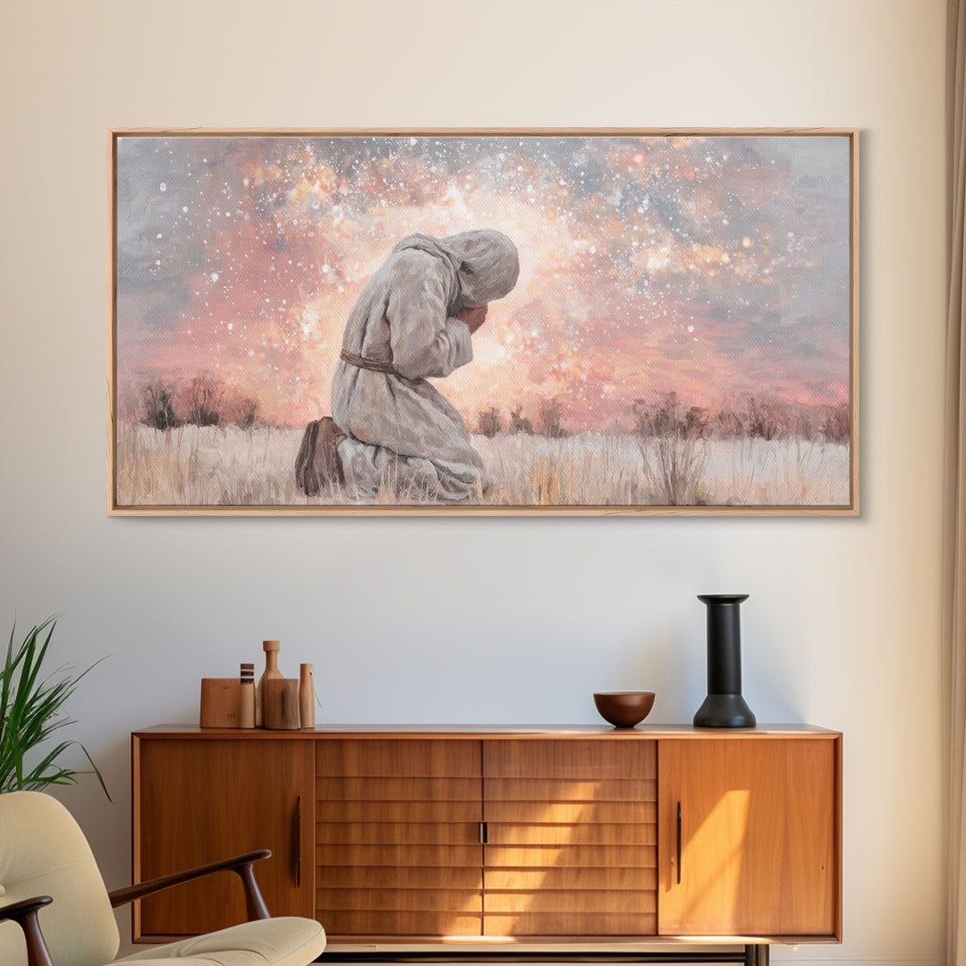 Dawn Of Shepherds, Framed Canvas Print, Christian Art Canvas, Christian Wall Art, Jesus Painting, Christmas Art, Christian Christmas Decor,