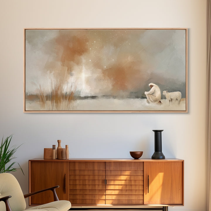 Humble Devotion – Framed Canvas Print – Christian Art Canvas – Christian Wall Art – Jesus Painting – Christmas Art – Christian Christmas De