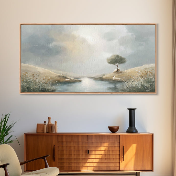 River Of Hope | Framed Canvas Print | Christian Wall Art | Christian Art Canvas | Christian Christmas Art | Jesus Painting | Christmas Art