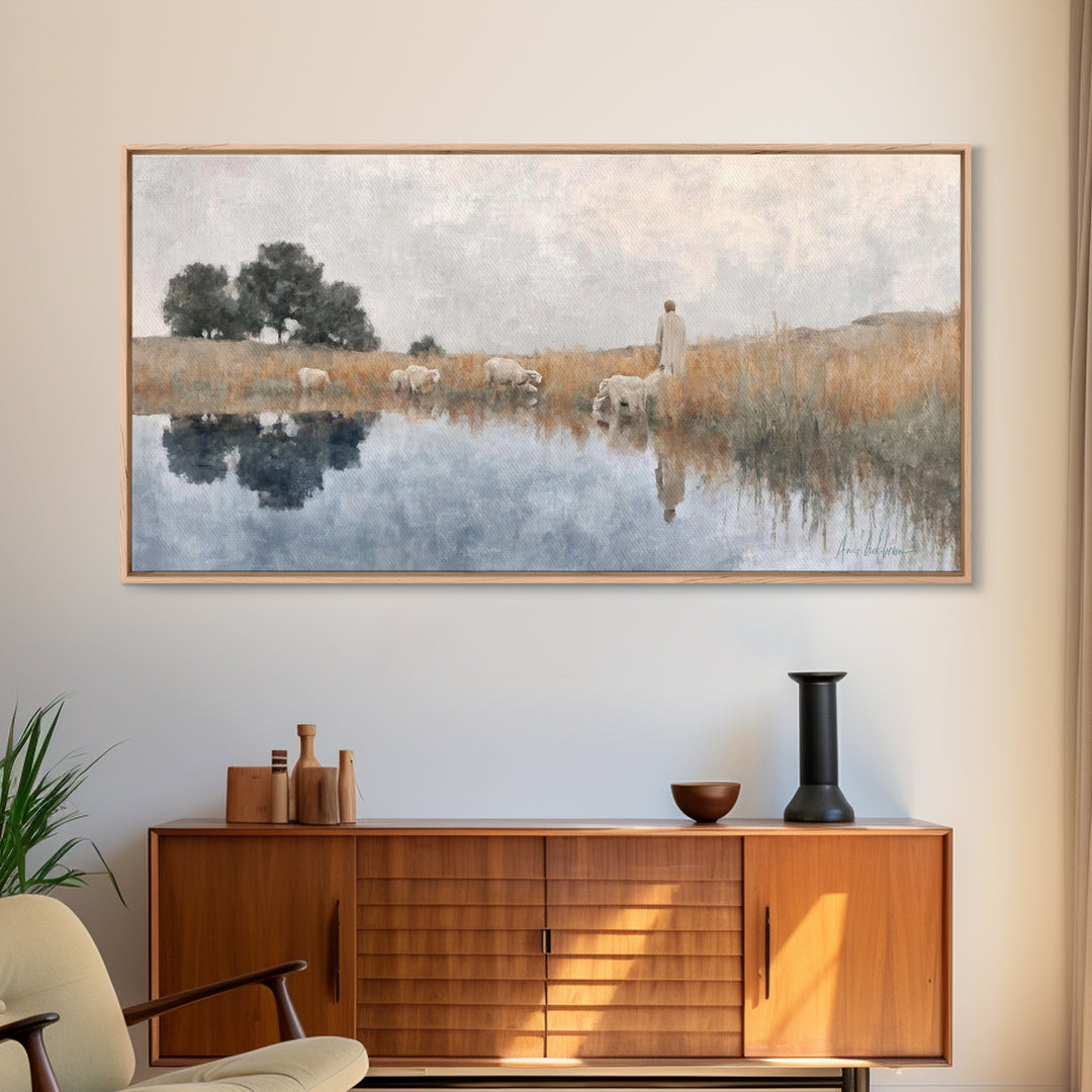 Graceful Meadow – Framed Canvas Print – Christian Wall Art – Christian Art Canvas – Christian Art Prints – Christian Decor – Modern Christi
