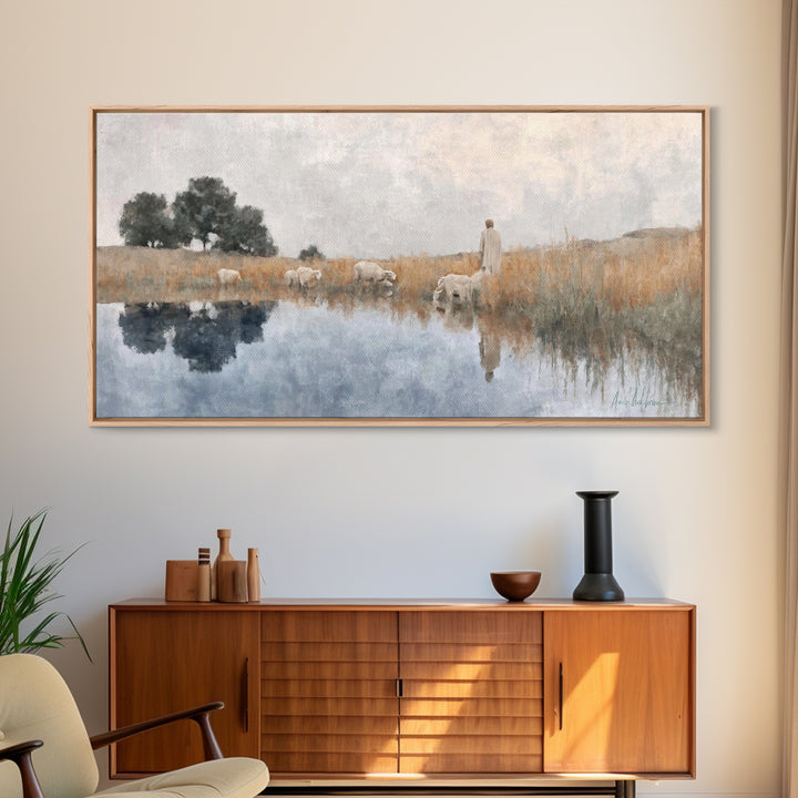 Graceful Meadow – Framed Canvas Print – Christian Wall Art – Christian Art Canvas – Christian Art Prints – Christian Decor – Modern Christi