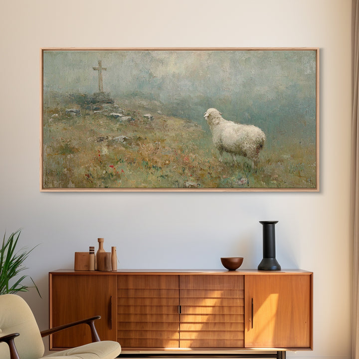Path To Calvary, Framed Canvas Print, Christian Art Canvas, Christian Wall Art, Christian Art Work, Christian Painting, Christian Decor, Ch