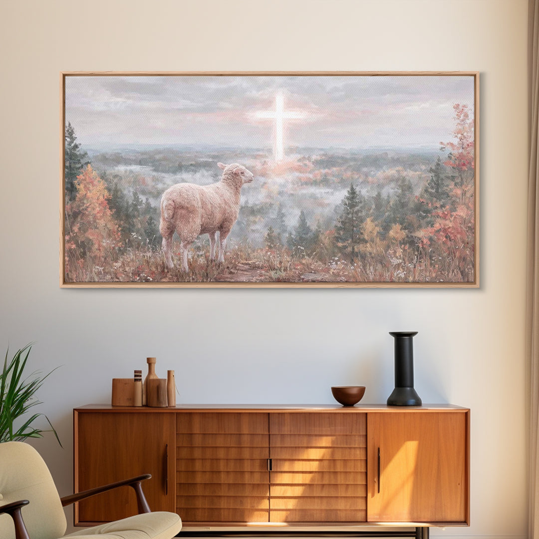 Radiant Crosslight – Framed Canvas Print – Christian Wall Art – Christian Art Canvas – Christian Art Painting – Christian Decor – Christian