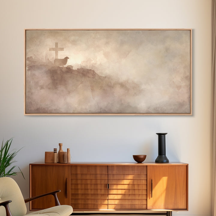Shepherd’s Hope – Framed Canvas Print – Christian Wall Art – Christian Art Canvas – Subtle Christian Art – Christian Decor – Christmas Art