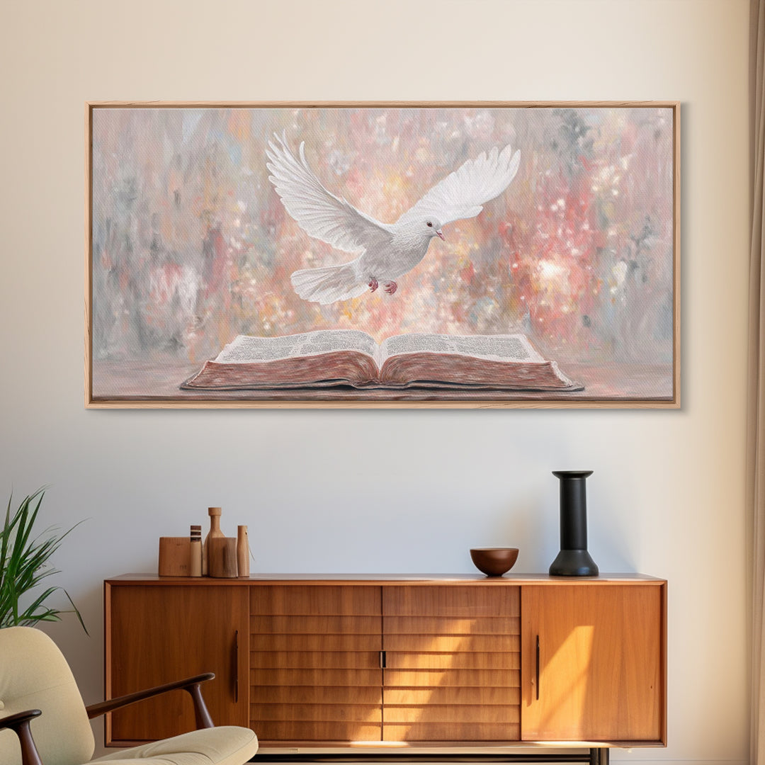 Dove of Peace | Framed Canvas Print | Christian Wall Art | Christian Art Canvas | Modern Christian Painting | Christian Christmas Art | Chr