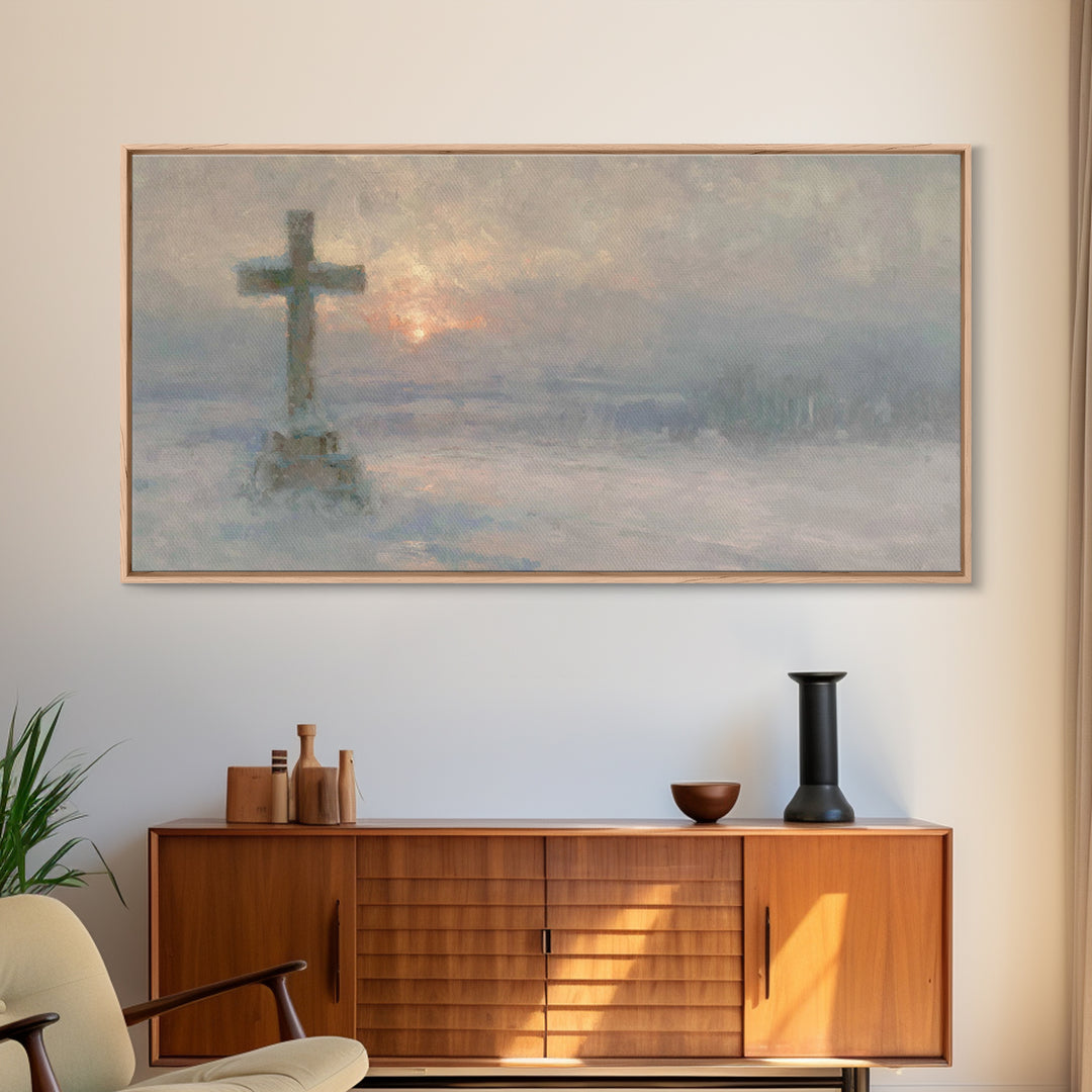 Silent Winter Hope – Framed Canvas Print – Christian Wall Art – Christian Art Canvas – Moody Christmas Art – Christian Decoration – Christi