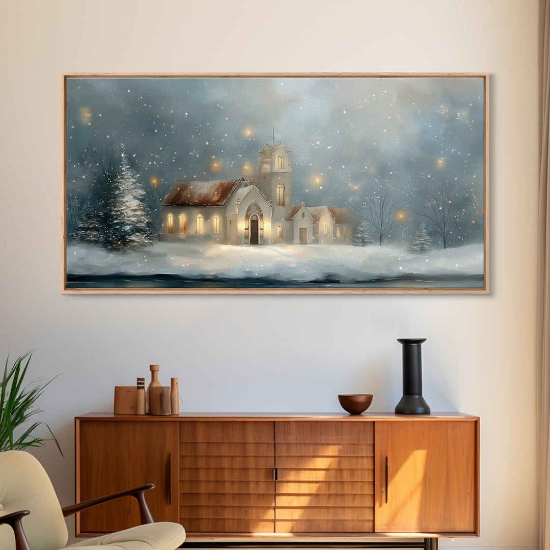 Cathedral Of Light – Framed Canvas Print – Christian Art Canvas – Modern Christian Art – Christmas Wall Art – Christian Gift – Christian De