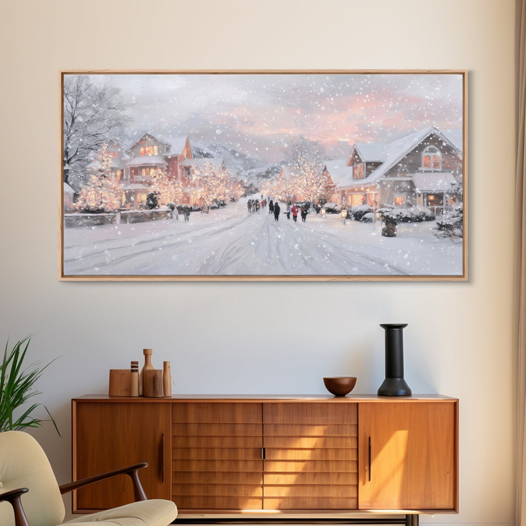 Evening Carolers Joy, Framed Canvas Print, Christian Christmas Art, Christmas Wall Art, Christian Art Canvas, Modern Christmas Art, Christi