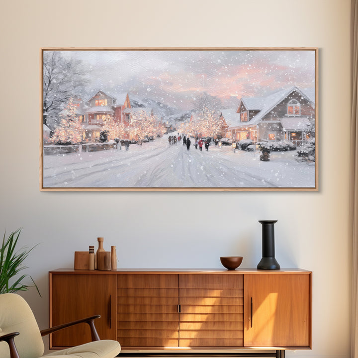 Evening Carolers Joy, Framed Canvas Print, Christian Christmas Art, Christmas Wall Art, Christian Art Canvas, Modern Christmas Art, Christi
