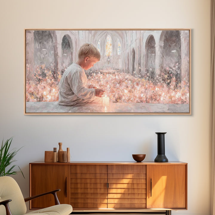 Little Acolyte – Framed Canvas Print – Christian Art Print – Christian Christmas Art – Framed Christian Art – Modern Christian Art – Christ