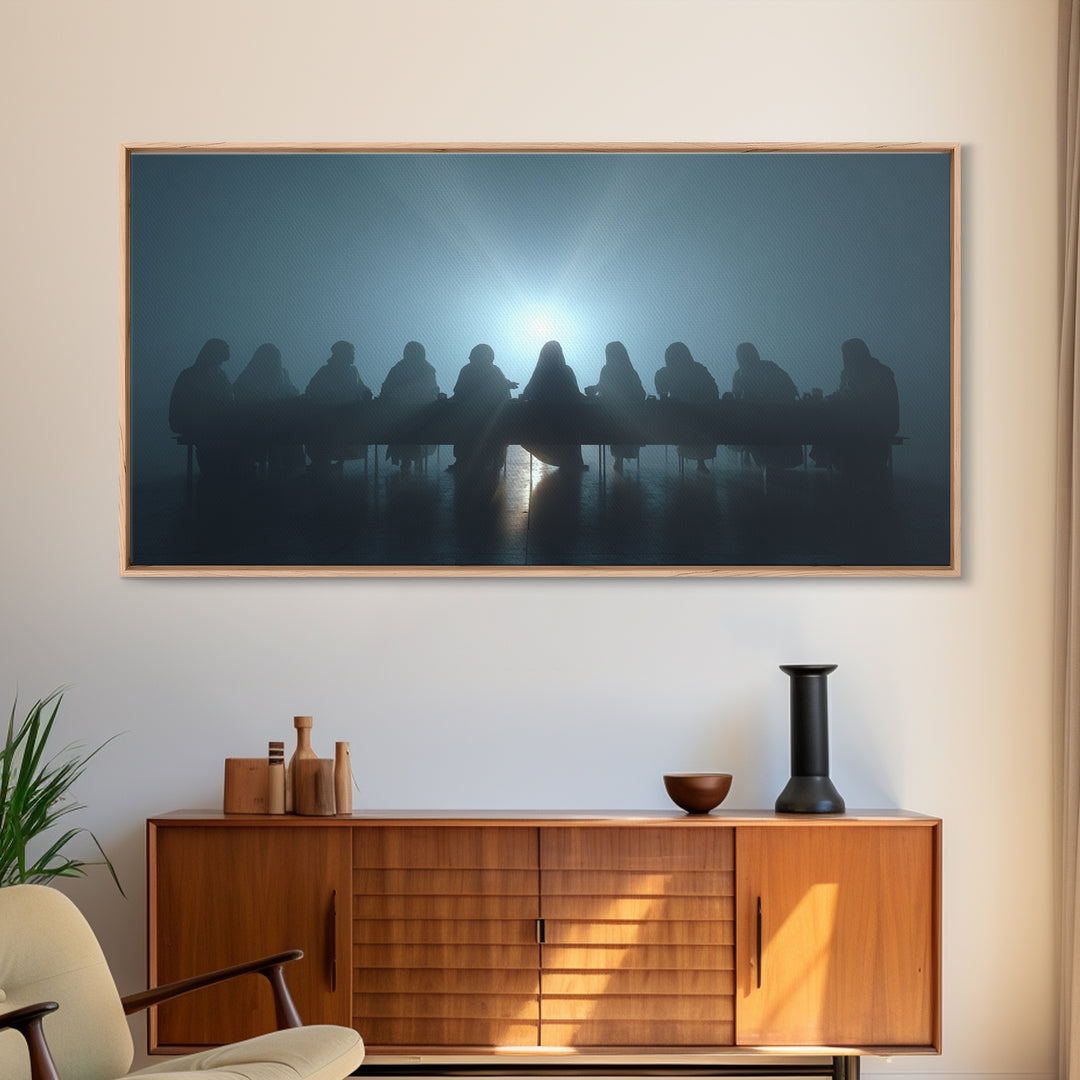 Sacred Gathering - Framed Canvas Print - Christian Wall Art - Jesus Painting - Christian Art Canvas - Christian Christmas Art