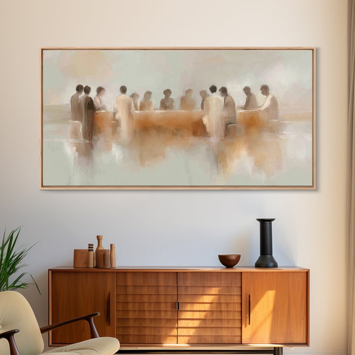 Silent Supper – Framed Canvas Print – Christian Wall Art – Subtle Christian Art – Christian Art Canvas – Jesus Painting – Christian Gift Id