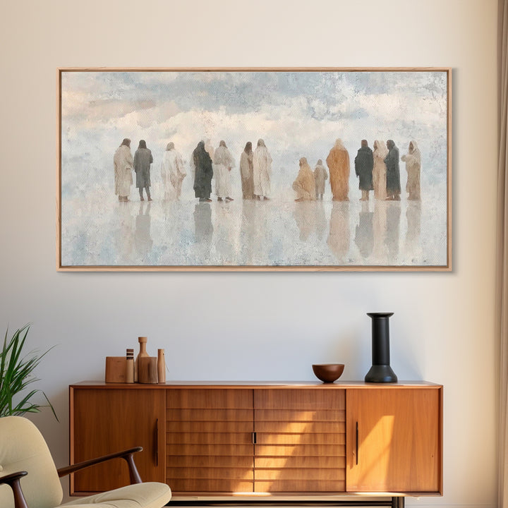 Cloudside Fellowship, Framed Canvas Print, Christian Art Canvas, Minimalist Christian Art, Subtle Christian Art, Christian Wall Art, Jesus