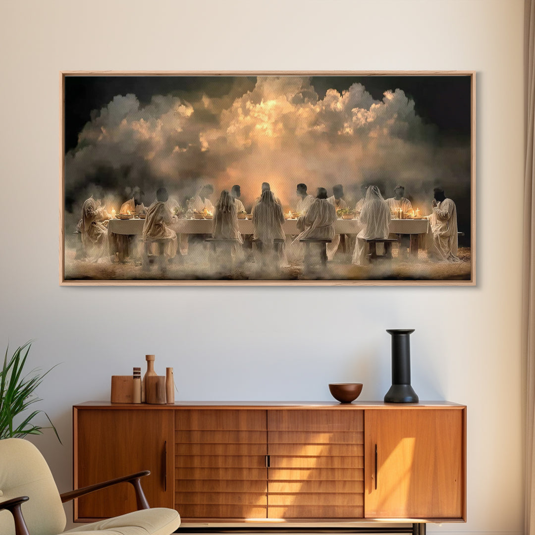 Sacred Banquet – Framed Canvas Print – Christian Art Canvas – Christian Wall Art – Vintage Christian Art – Jesus Painting – Christian Chris