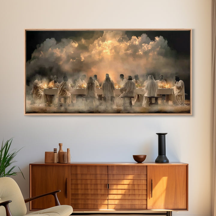 Sacred Banquet – Framed Canvas Print – Christian Art Canvas – Christian Wall Art – Vintage Christian Art – Jesus Painting – Christian Chris