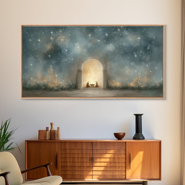 Star Of Bethlehem | Framed Canvas Print | Christmas Art | Christian Christmas Art | Christian Wall Art | Jesus Art Print | Christian Art Ca