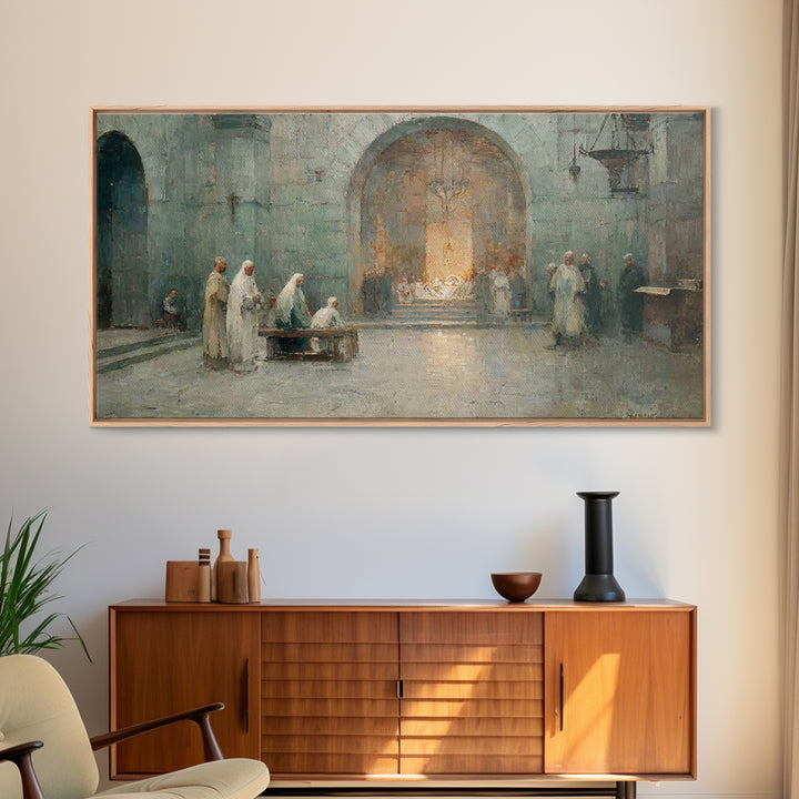 Chapel Nativity – Framed Canvas Print – Christian Art Canvas – Christian Wall Art – Vintage Christian Art – Christian Christmas Art – Chris