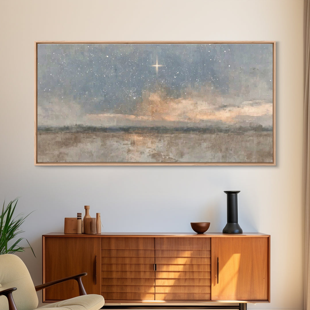 Guiding Star Rise | Framed Canvas Print | Christian Wall Art | Christmas Art | Christian Art Canvas | Modern Christian Art | Christian Chri