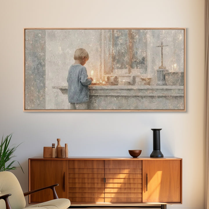 Sacred Stillness – Framed Canvas Print – Christian Art Painting – Subtle Christian Art – Christmas Art Prints – Christian Decorations – Chr