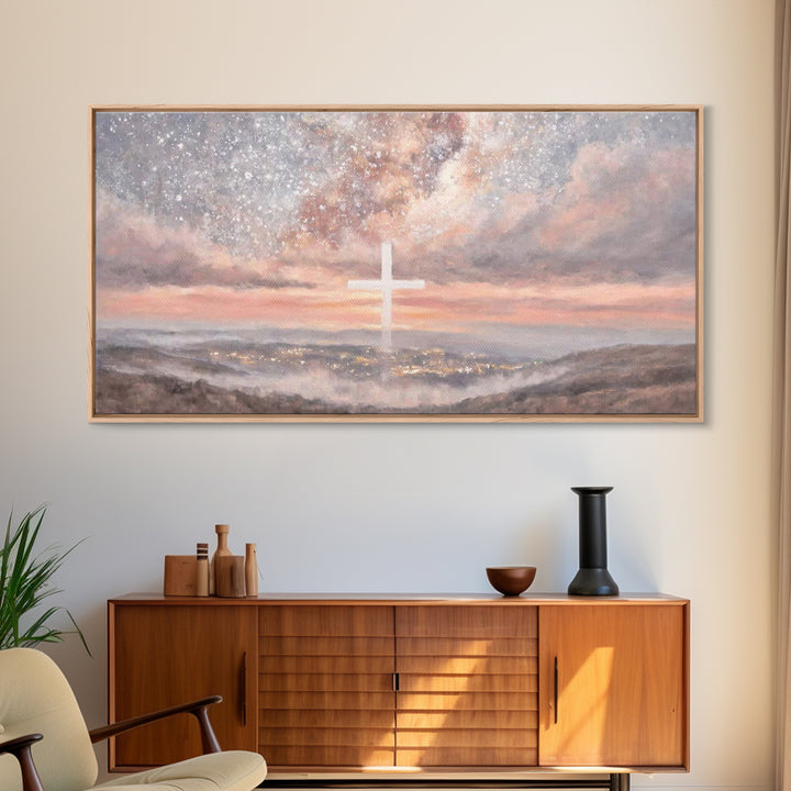 Heavenly Dawn – Framed Canvas Print – Christian Wall Art – Christian Art Canvas – Jesus Painting – Christian Christmas Art – Christian Deco