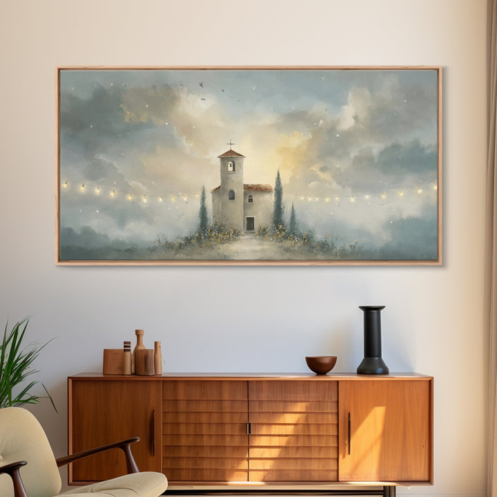 Church Of Light – Framed Canvas Print – Christian Wall Art – Christian Painting – Subtle Christian Art – Christmas Canvas Wall Art – Christ