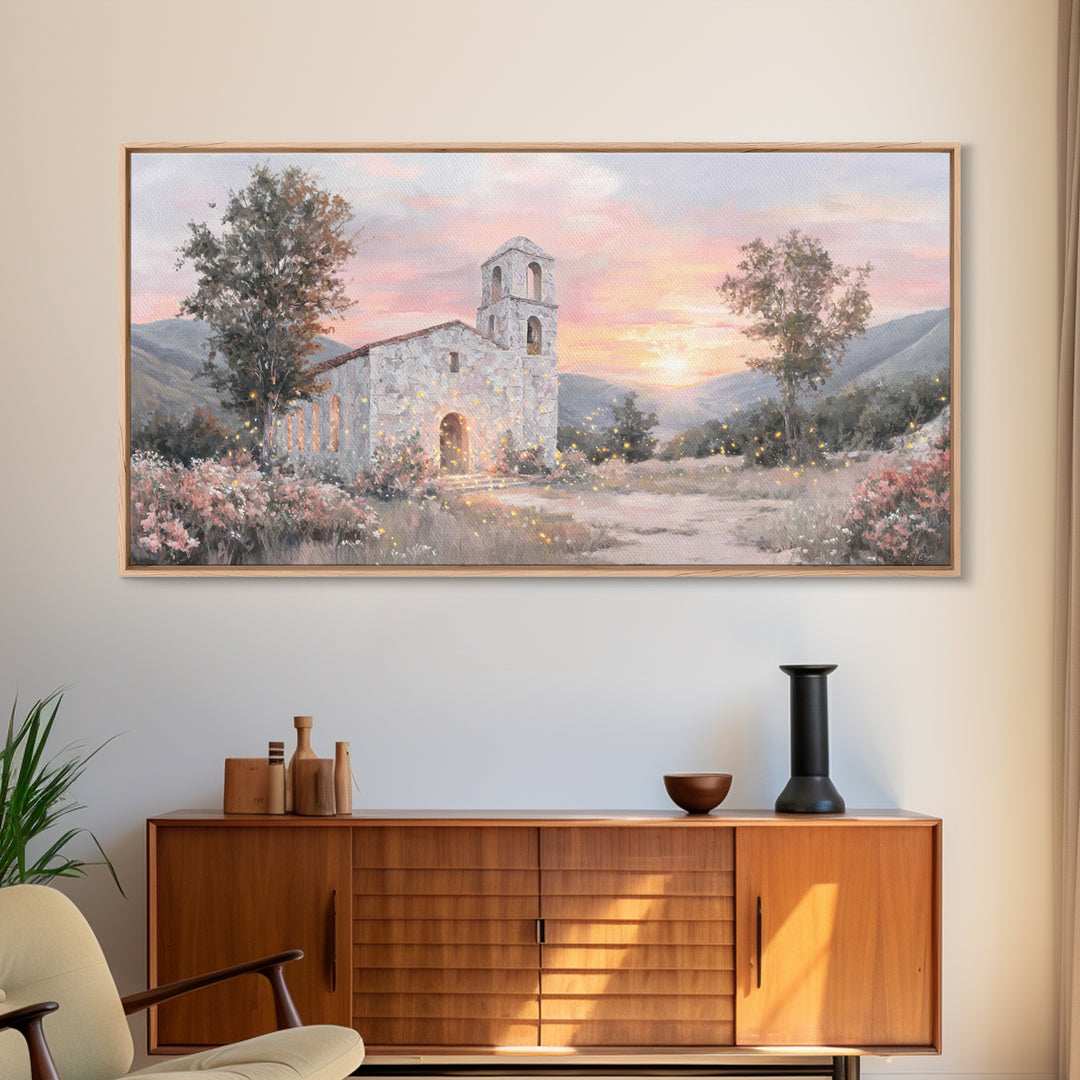 Radiant Chapel – Framed Canvas Print – Christian Art Work – Christian Wall Art – Modern Christian Art – Jesus Art Print – Christmas Art Pri