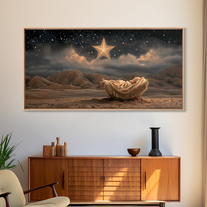 Heaven’s Promise – Framed Canvas Print – Christian Art Work – Christian Wall Art – Subtle Christian Art – Christmas Canvas Wall Art – Chris