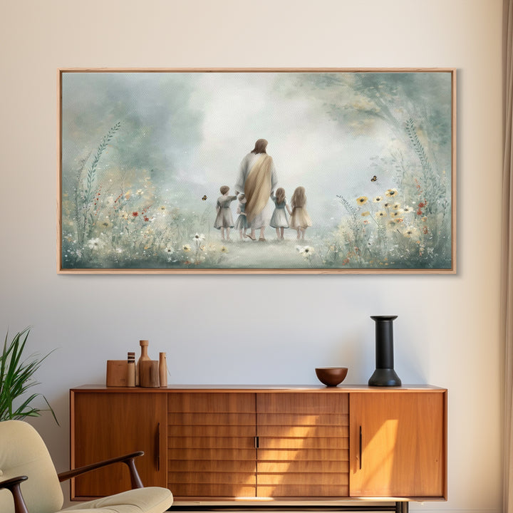 Garden Of Peace – Framed Canvas Print – Jesus Art Print – Christian Wall Art – Christian Paintings – Christian Decor For Home – Christian G