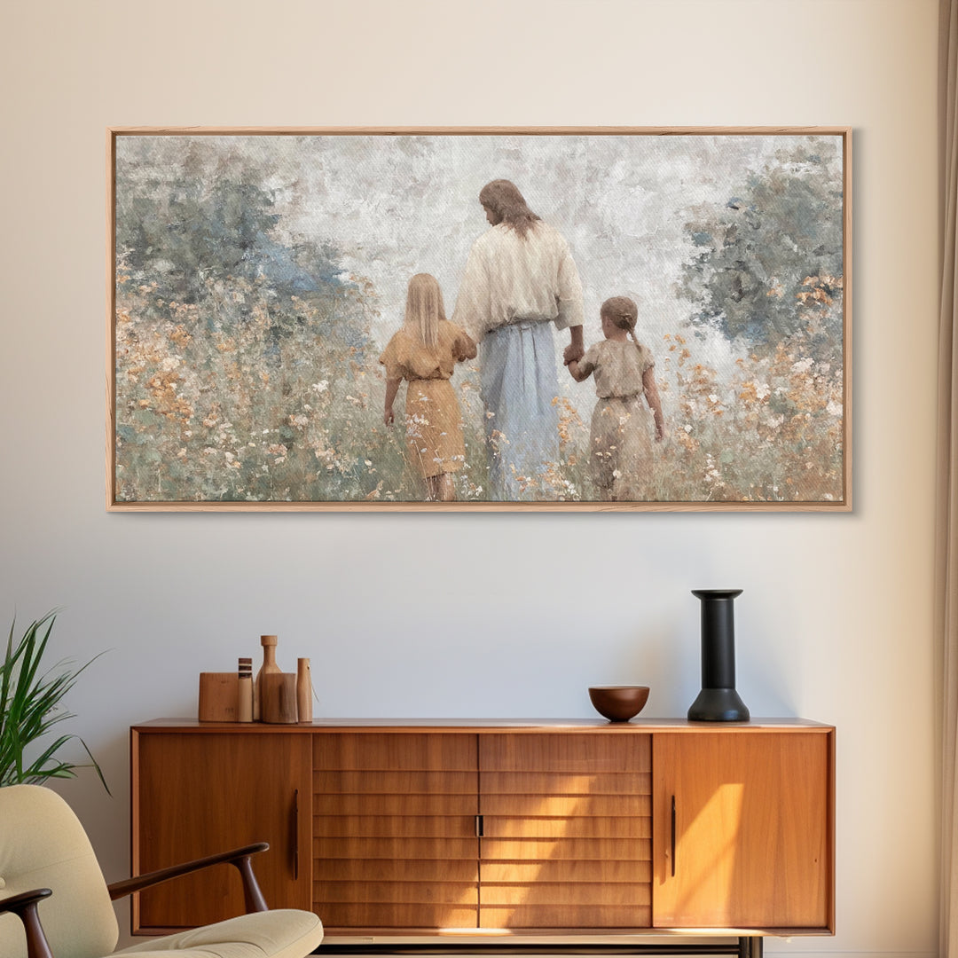 Graceful Path – Framed Canvas Print – Christian Art Canvas – Christian Wall Art – Minimalist Christian Art – Jesus Painting – Christian Art