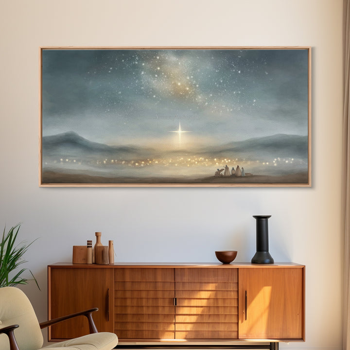 Star Of Bethlehem – Framed Canvas Print – Christian Christmas Art – Christian Wall Art – Christmas Canvas Wall Art – Christian Art Canvas